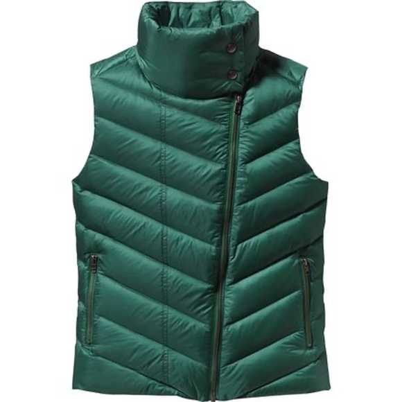 Patagonia Vest Womans Small Green Puffer Quilted Goose Down Full Zip - Picture 1 of 5